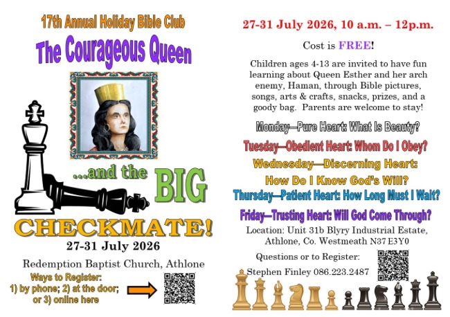 Holiday Bible Club info